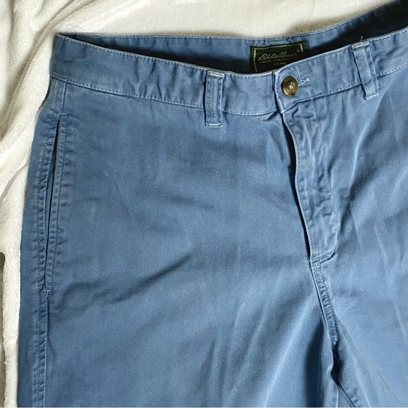 Eddie Bauer Relaxed Cotton Men’s Chino Shorts, Light Blue, Size 34 - Picture 2 of 8
